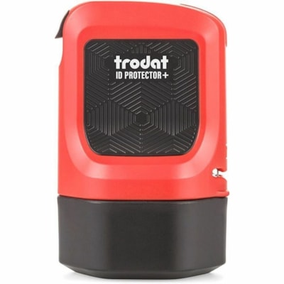 Trodat Roller Stamp - 1" (25.40 mm) Impression Width - Black - Shipping - Recycled RED MOUNT  NO REFILLS 