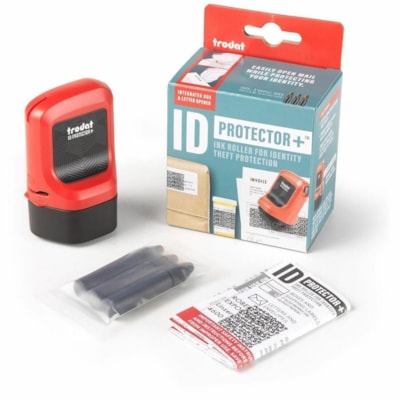 Trodat Roller Stamp - Design Stamp - 1" (25.40 mm) Impression Width - Black - Shipping - Recycled RED MOUNT 