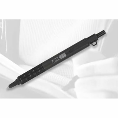 Zebra Pen - Stylo à bille X-701 - Rétractable - Ink Noir ACIER INOXYDABLE BARIL PRESSURISé