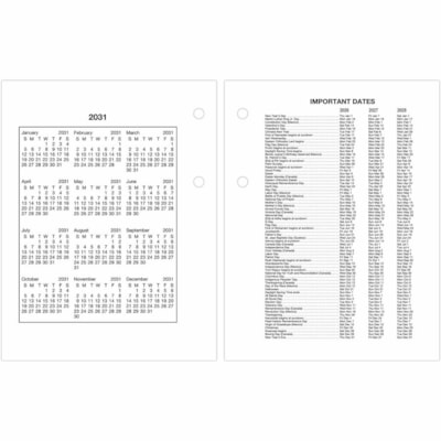 At-A-Glance 2026 Daily Desk Calendar Refill 2-Pages/Day - 3-3/4" H x 3" W - English - Daily - 12 Month - January 2026 to December 2026 - 1 Day Double Page Layout - 3" (76.20 mm) x 3 3/4" (95.25 mm) Sheet Size - Desk - Red - Paper - Event Planning Sheet, Task List, Appointment Schedule, Reference Mon RECYCLED AT-A GLANCE FITS BASE E19  30% PCW