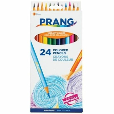 Prang Colored Pencils - 3.3 mm (0.13") Assorted Lead - Assorted Barrel - 24 / Set  