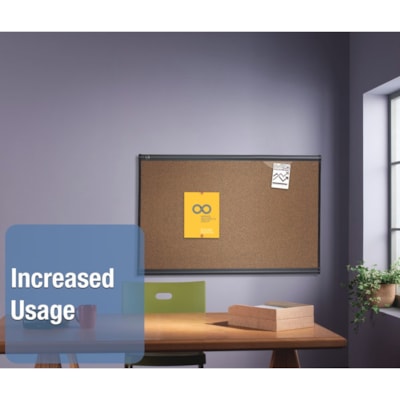 Quartet Prestige Bulletin Board - 36" (914.40 mm) Board Height x 48" (1219.20 mm) Board Width - Brown Cork Surface - Self-healing, Durable - Graphite Frame - 36" (914.40 mm) Width - 1 Each COLOURED GRAPHITE FINISH FRAME MOUNTING SYSTEM INCL.QUARTET