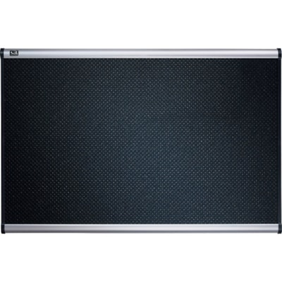 Quartet - Tableau d'affichage embossé Prestige - hauteur de la planche 48 po (1219,20 mm) x largeur de la planche 72 po (1828,80 mm) - Surface Noir Mousse - Auto-guérissant - Frame Argenté Aluminium - 1 chaque EN MOUSSE ALVÉOLÉE À HAUTE RÉTENTION DES PUNAISES