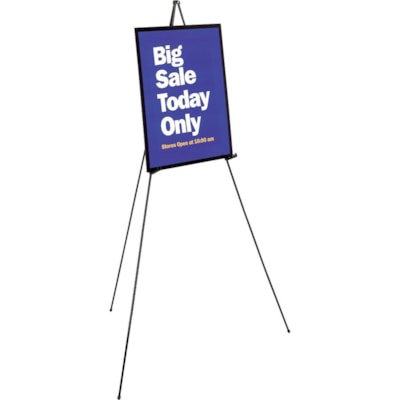 Quartet Instant Easel - 5 lb (2267.96 g) Load Capacity - 63" (1600.20 mm) Height - Steel - Black FITS IN BRIEFCASE 15IN LG WHEN FOLDED AND EXTENDS TO 63IN