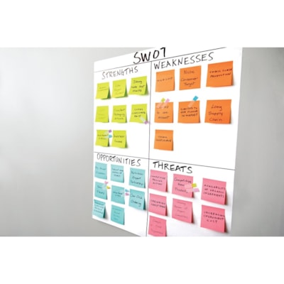 Post-it® Easel Pad with Recycled Paper - 30 Sheets - Plain - Stapled - 18.50 lb (8391.46 g) Basis Weight - 25" (635 mm) x 30" (762 mm) Sheet Size - 30.50" (774.70 mm) Height x 25" (635 mm) Width - White Paper - BlackCardboard Cover - Self-adhesive, Bleed-free, Repositionable, Resist Bleed-throug 25"X30" 30%PCW 30 SHEETS/PAD 2 PADS/PKG SELF-STICK