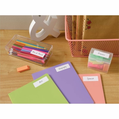 Avery - Étiquettes rectangulaires blanches avec technologie Sure Feed - hauteur de 1 po (25,40 mm) x largeur de 2 5/8 po (66,68 mm) - Permanent Adhésif - Rectangulaires - Laser - Mate - Blanc - Papier - Adhésif permanent, Peler et coller, Anti-bavure, Collent et restent, Décolla 25 FEUIL/PQT  30 ÉTIQ/FEUIL 750/PQT  AVERY