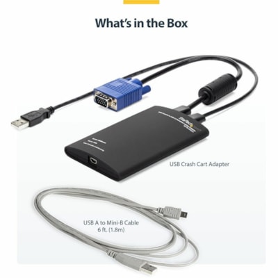 StarTech.com KVM Console to USB 2.0 Portable Laptop Crash Cart Adapter, Compact Notebook/Netbook KVM to USB Portable KVM Console, TAA - Turn any laptop into a console for headless servers, PCs, ATMs, kiosks and more - usb crash cart adapter - laptop crash cart - laptop kvm console -portable crash ca USB 2.0 Portable Laptop Crash Cart Adapter turns y