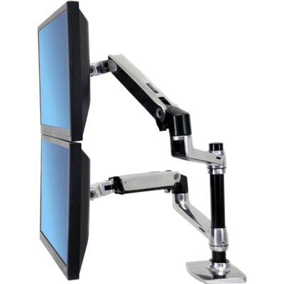 Ergotron 45-248-026 Mounting Arm for Notebook - 40 lb (18143.69 g) Load Capacity - 75 x 75, 100 x 100 - VESA Mount Compatible  Polished Aluminum - Extra fle xibility: Each arm l