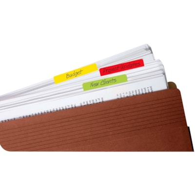 Post-it® - Onglet dossier Durable 686ALYR - Inscriptibe Onglet(s) - hauteur de l'onglet 2 po (50,80 mm) x largeur de l'onglet 1,50 po (38,10 mm) - Tab(s) Rouge, Jaune, Vert, Bleu - Résistants, Repositionnable, Résistant à l'usure, Résistant aux déchirures - 24 /   