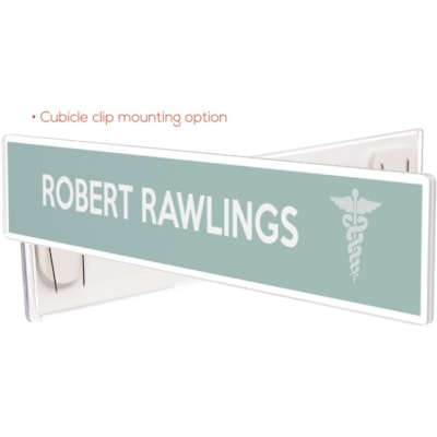Deflecto - Porte-nom de cubicle - largeur de 8,50 po (215,90 mm) x hauteur de 2 po (50,80 mm) - Rectangulaire Forme - Fixation Murale - Insérable, Magnétique - Plastique - clair - 1 chaque CHARGE PAR LA HAUT 8-1/2" X 2" - CLAIR