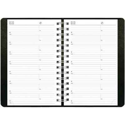 Blueline 2026 DuraGlobe 12-Month Daily Planner - January to December - 8" x 5" - Black - Bilingual - Daily - 12 Month - January 2026 to December 2026 - 7:00 AM to 7:30 PM - Half-hourly - Monday - Friday - 1 Day Single Page Layout - 5" (127 mm) x 8" (203.20 mm) Sheet Size - Twin Wire - Black - Paper,  