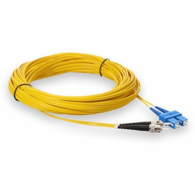 AddOn 15m ST to SC Yellow OS2 Duplex OFNR (Riser-Rated) SMF Fiber Patch Cable - 49.2 ft (15 m) Fiber Optic Network Cable for Network Device - First End: 2 x SC Network - Male - Second End: 2 x ST Network - Male - Patch Cable - Riser, OFNR - 9/125 µm - Yellow - 1.0  CABL 