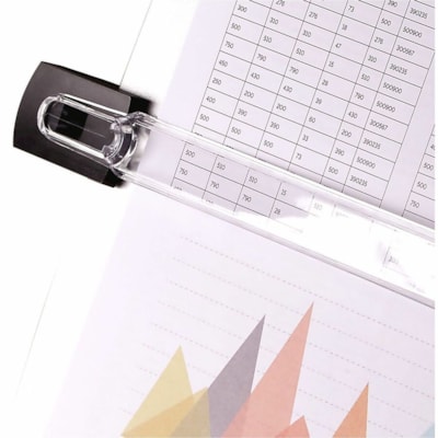 Office Suites(tm) Desktop Copyholder with Memo Board - 15" (381 mm) Height x 10.25" (260.35 mm) Width x 6" (152.40 mm) Depth - Black, Silver BOARD TILTS UP OR DOWN HOLDS UP TO 150 SHEETS DRY ERASE