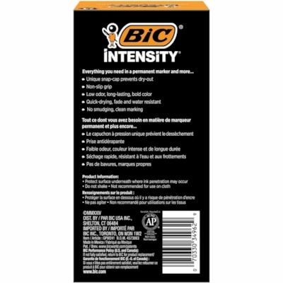 BIC Intensity Marker Fine Tip Permanent Markers, Black, 24-Count Pack, Art Supplies for Adults and Teens - 1.8 mm (0.07") Fine Marker Point - Black Ink - 24 Pack MARKING PERMANENT MARKERS 