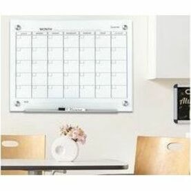 Quartet Infinity Magnetic Glass Monthly Planner Board, 3' x 2' - Monthly - 1 Month - White - Tempered Glass - 24" (609.60 mm) Height x 36" (914.40 mm) Width - Magnetic, Stain Resistant, Ghost Resistant, Reusable, Scratch Resistant, Dent Resistant, Durable, Marker Tray INFINITY CALENDAR BOARDS 