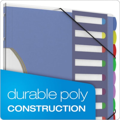 Esselte Translucent Poly Project Sorter - 10 x Divider(s) - 10 Tab(s) - 8.50" (215.90 mm) Divider Width x 11" (279.40 mm) Divider Length - Letter - Multicolor Divider - Elastic Closure, Moisture Resistant - 1 Each 10 POLY DIVIDERS HOLDS 8-1/2X11IN PAPER
