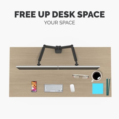 Fellowes Platinum Series Dual Monitor Arm - 2 Display(s) Supported - 46" Screen Support - 40 lb (18143.69 g) Load Capacity - 1 Each DESK MOUNT 