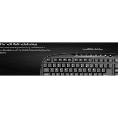 Adesso WKB-1330CB 2.4 GHz Wireless Desktop Keyboard and Mouse Combo - USB Membrane Wireless RF 2.40 GHz Keyboard - 103 Key - English (US) - Black - USB Wireless RF Mouse - Optical - 1200 dpi - Scroll Wheel - QWERTY - Black - Internet Key, Play/Pause, Previous Track, Next Track, Volume Down, Volume U ize with full desktop function ality.  Multimedia a