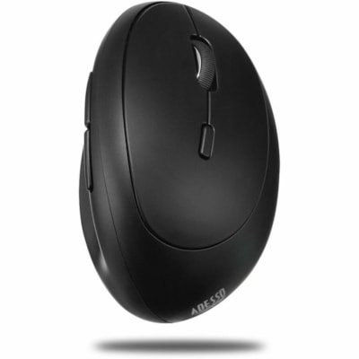 Adesso Tru-Form Wireless Ergo Mini Keyboard & Mouse - USB Membrane Wireless RF Keyboard - 87 Key - English (US) - Black - USB Wireless RF Mouse - Optical - 1600 dpi - Scroll Wheel - QWERTY - Black - Play/Pause, Stop, Forward, Volume Up, Volume Down, Mute, Skip Backward Hot Key(s) - Right-handed - AA  