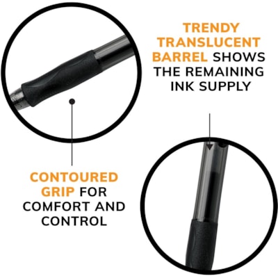 BIC Gel-ocity Original Black Gel Pens, Medium Point (0.7mm), 12-Count Pack, Retractable Gel Pens With Comfortable Grip - 0.7 mm (0.03") Medium Pen Point - Retractable - Black Ink - Gel-based - Translucent Barrel - 1 Each RETRACTABLE 