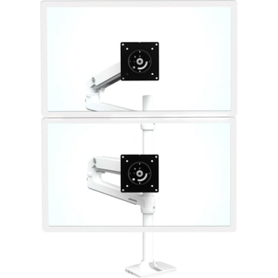 Ergotron - Montage de bureau pour Moniteur - Aluminium poli - Hauteur réglable - 2 Écran(s) supportés - 40 po Support d'écran - 40 lb (18143,69 g) Capacité de charge - 100 x 100, 75 x 75  pÃ´le   brillant polished alu minium   noir accent
