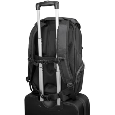 Targus Voyager TSB953GL Carrying Case Rugged (Backpack) for 17" (431.80 mm) to 17.3" (439.42 mm) Notebook - Black - Shock Absorbing - Nylon Body - Shoulder Strap, Trolley Strap, Waist Strap - 21.26" (540 mm) Height x 12.98" (329.69 mm) Width x 6.30" (160.02 mm) Depth - 7.40 gal (28000 mL) Volume Cap I - BLK 