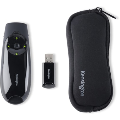 Kensington Presenter Expert Mouse/Presentation Pointer - Laser - Wireless - Radio Frequency - Black - USB WIRELESS W/GREEN LASER 