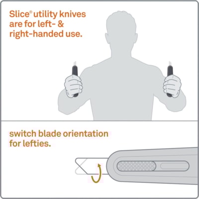 Slice Auto Retract Utility Knife - Ceramic Blade - 0.90" (22.86 mm) Height x 1.40" (35.56 mm) Width x 6.10" (154.94 mm) Length - Retractable, Non-sparking, Non-conductive, Rust-free Blade, Durable, Ambidextrous, Comfortable - Glass-filled Nylon, Stainless Steel, Zirconia, Carbon Steel - Gray, Green  AUTO-RECTRACTABLE 