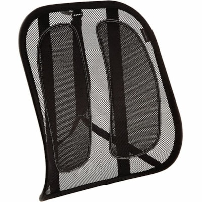 Fellowes Office Suites(tm) Mesh Back Support - Strap Mount - Black - Mesh Fabric - 1 Each ck Support 