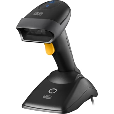 Adesso NUSCAN 2500TB Bluetooth Spill Resistant Antimicrobial 2D Barcode Scanner - Wireless Connectivity - 12" (304.80 mm) Scan Distance - 1D, 2D - CMOS - Bluetooth - USB - Black - USB - Logistics, Warehouse, Library, Healthcare, Retail ld 2D Barcode Scanner 