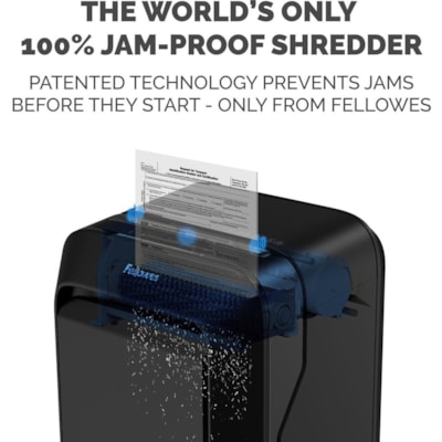 Fellowes Powershred LX210 Micro Cut Shredder - Micro Cut - 16 Per Pass - for shredding Paper, Credit Card, Paper Clip, Staples, Junk Mail - 0.2" (3.97 mm) x 0.5" (12.70 mm) Shred Size - P-4 - 1.40 in/s (35.56 mm/s) - 9" (228.60 mm) Throat - 20 Minute Run Time - 22.71 L Wastebin Capacity - Black P4. 9" THROAT. 6 GAL 20MIN ON/15MIN OFF.2240' T/PUT