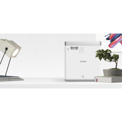 Epson EF-100 LCD Projector - 16:10 - White, Silver - 1280 x 800 - Front, Rear - 12000 Hour Normal Mode - 20000 Hour Economy Mode - HD - 2000 lm - HDMI - USB  PROJ 