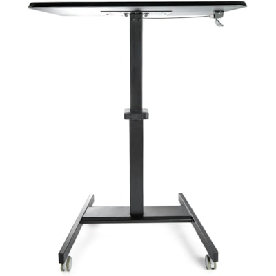 StarTech.com Mobile Standing Desk - Portable Sit-Stand Ergonomic Height Adjustable Cart on Wheels - Rolling Computer/Laptop Workstation - Sit-stand cart is easily movable; Stable base w/ lockable front wheels - Mobile standing desk with large 24x31.5in surface - 11lb Lift capacity - Easy to clean po le; Stable base w/ lockable fr ont wheels - Mobile