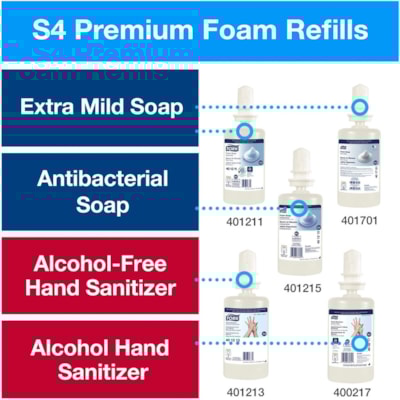 TORK - Distributeur de savon moussant 571608 - Automatique - Sans contact - Noir - 1 chaque SOAP OR SANITIZER REFILLS 