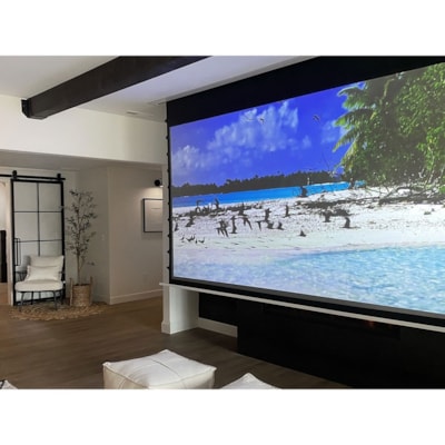 Elite Screens Evanesce Tab-Tension B 133" (3378.20 mm) Electric Projection Screen - 16:9 - CineGrey 5D - 65.4" (1661.16 mm) Height x 116.1" (2948.94 mm) Width - Recessed/In-Ceiling Mount INEGREY 5D IN-CEILING RECESSED  AMBIENT LIGHT REJEC