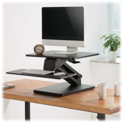 Tripp Lite series Safe-IT WWSSDTAM Multipurpose Desktop Riser - 29 lb (13154.18 g) Load Capacity - 17.50" (444.50 mm) Height x 23.60" (599.44 mm) Width x 24.20" (614.68 mm) Depth - Desktop - Black - For Monitor, Computer, Notebook, Keyboard, Smartphone, USB Hub, TV, Workstation - Antimicrobial, Keyb EIGHT SIT-STAND DESKTOP WORKST ATION