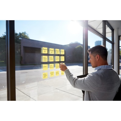 Post-it® Super Sticky Dispenser Notes - Canary Yellow - 3" (76.20 mm) Flag/Note Width x 3" (76.20 mm) Flag/Note Length - Square - Canary Yellow - Paper - Pop-up, Recyclable, Adhesive - 18 / Pack 90 SHEETS/PAD CABINET PACK 