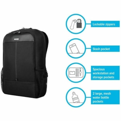 Targus Classic TBB944GL Carrying Case (Backpack) for 17" to 17.3" Notebook - Black  - Mesh Fabric Body - Shoulder Strap, Handle, Trolley Strap - 19" (482.60 mm) Height x 12.25" (311.15 mm) Width x 4.50" (114.30 mm) Depth - 21.50 L Volume Capacity SIC 