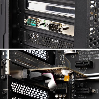 StarTech.com 2-Port PCI Express Serial Card, Dual Port PCIe to RS232 (DB9) Serial Card, 16C1050 UART, COM Retention, Windows & Linux - Connect serial RS232 (DB9) devices with this PC Serial Card. Supports 16C1050 UART - PCI Express serial card with LED activity lights - The UART PCIe supports 5/12V   CTLR 