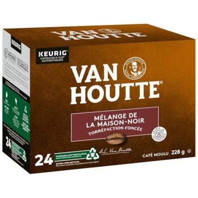 VAN HOUTTE - Coupe K Café 5000375858 - Compatible avec Cafetière Keurig K-Cup - Américaine, Normal - Foncé - Coupe K - Mélange maison, Classique - Kasher - 24 / boîte 24/BOX 