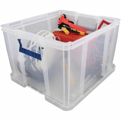Bankers Box Storage Case - Internal Dimensions: 11.80" (299.72 mm) Length x 16.12" (409.45 mm) Width x 14.60" (370.84 mm) Depth - External Dimensions: 18.9" (479.43 mm) Width x 17.3" (440.18 mm) Depth x 12.4" (314.96 mm) Height - 48 L - Lid, Flip Top Closure - Stackable - Plastic, Polypropylene - Cl 48L PLASTIC