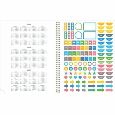 Blueline Academic Monthly Planner Blossom 2023-2024 - Academic - Monthly - 14 Month - July 2023 to August 2024 - 1 Month Double Page Layout - Twin Wire - Table - Translucent Poly Cover - 11" (279.40 mm) Height x 8.5" (215.90 mm) Width - Daily Block, Telephone Section, Address Section, Durable Cover,  