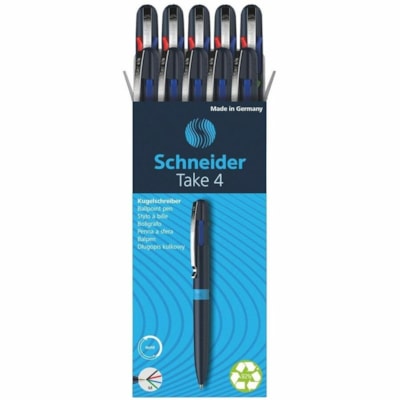 Schneider - Stylos à bille RS138003 - 0,5 mm (0,02 po) Moyenne Pointe de stylo - Rechargeable - Rétractable - Ink Noir, Bleu, Rouge, Vert, Variées - Barrel Bleu foncé, Bleu clair, Bleu - 10 boîte TRACé MOYEN (M) BLEU FONCé/BLEU PâLE. BOîTE DE