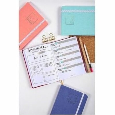 Quo Vadis Life Journal - 224 Pages - 90 g/m² Grammage - 8.25" (209.55 mm) Height x 6" (152.40 mm) Width - White Paper - Gray, Blue Cover - Elastic Closure, Index Page, Pocket, Bookmark, Page Marker, Numbered - 1 / Unit 15 X 21 CM GREY BLUE 215 NUMBERED PAGES