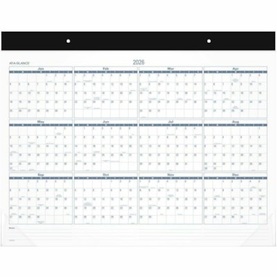 At-A-Glance 2025 Easy to Read Desk Pad, Standard, 21 3/4" x 17" - Standard - Monthly - 12 Month - January 2025 to December 2025 - 1 Month Single Page Layout - 21 3/4" (552.45 mm) x 17" (431.80 mm) Sheet Size - White Sheet - 2 x Holes - 2.50" (63.50 mm) x 2.31" (58.74 mm) Block - Headband - Desk Pad  MONTHLY DESK PAD ENGLISH ONLY