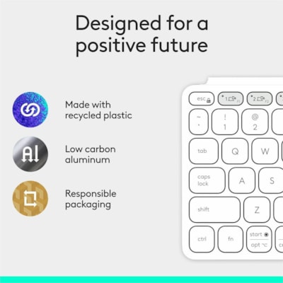 Logitech Keys-To-Go 2 Keyboard - Wireless Connectivity - Bluetooth - Volume Control, Screen Brightness, Media Player, Easy-Switch Hot Key(s) - iOS 17, macOS 14, iPadOS 17, Linux, Android 12, Windows 10, ChromeOS - iPad, iPhone, Apple TV, Notebook - Mac, PC - Scissors Keyswitch - Button Cell Battery   