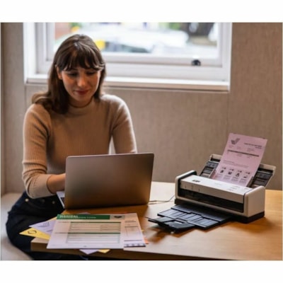 Brother ADS1350W Large Format Sheetfed Scanner - 600 x 600 dpi Optical - 30 ppm (Mono) - 30 ppm (Color) - Color, Monochrome Scan - Duplex Scanning - ID Card, Business Card, Plastic Card - Wireless LAN - Portable - USB  