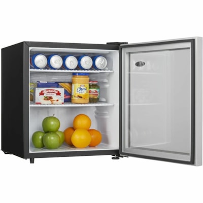 Danby 1.6 cu. ft. Compact Glass Door Fridge In Platinum - 45.31 L - Reversible - 45.31 L Net Refrigerator Capacity - 120 V AC - Platinum, Black - Freestanding - LED Light BLACK CABINET /W GLASS DOOR 