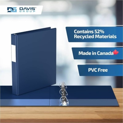 Davis Premium Economy, Angle D Ring, Binder, 6 Pack (Royal Blue, 1") - Letter - 8 1/2" (215.90 mm) x 11" (279.40 mm) Sheet Size - 225 Sheet Capacity - 3 x 1" (25.40 mm) Ring(s) - Fastener(s): D-Ring - Pocket(s): 2, Internal - Polypropylene - Royal Blue - 5.15 lb (2336 g) - Spine Label - 6 / Pack e 