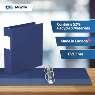 Davis Group Premium Economy, Angle D Ring, Binder, 6 Pack (Royal Blue, 2") - Letter - 8 1/2" (215.90 mm) x 11" (279.40 mm) Sheet Size - 475 Sheet Capacity - 3 x 2" (50.80 mm) Ring(s) - Fastener(s): D-Ring - Pocket(s): 2, Internal - Polypropylene - Royal Blue - 7.60 lb (3447.30 g) - Spine Label, PVC- e 